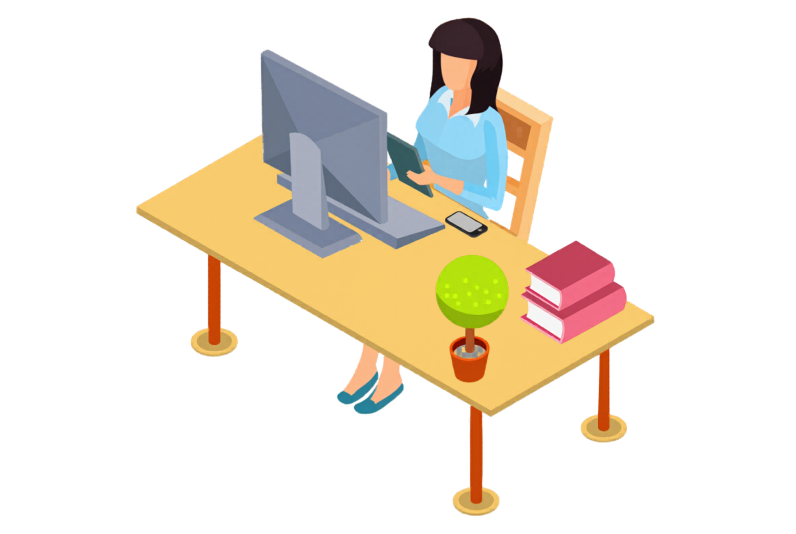 Girl on Computer